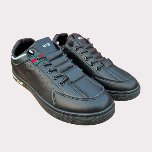 Men's White & Black Slip-On Casual Sneakers
