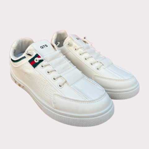 Men's White & Black Slip-On Casual Sneakers