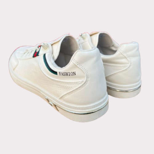 Men's White & Black Slip-On Casual Sneakers