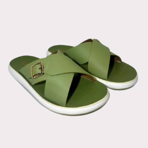 Women's Olive Green Slide Sandals – Luma Sole
