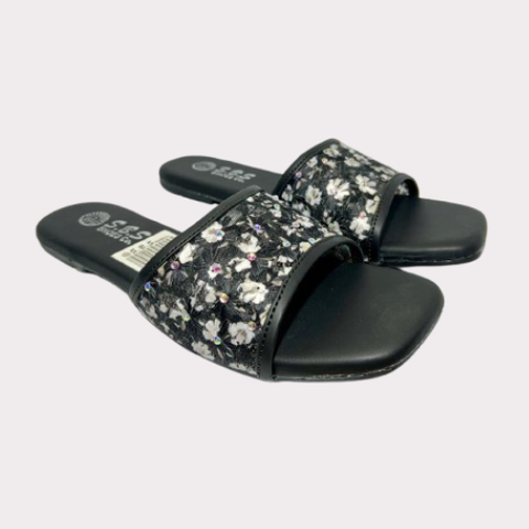 Women's Floral Embellished Slide Sandals