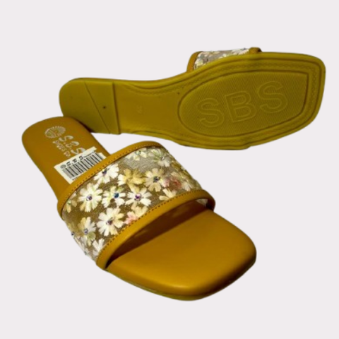 Women's Floral Embellished Slide Sandals