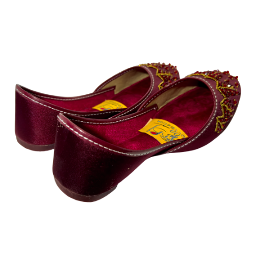 Ladies Mehroon Khusa (Hand work)