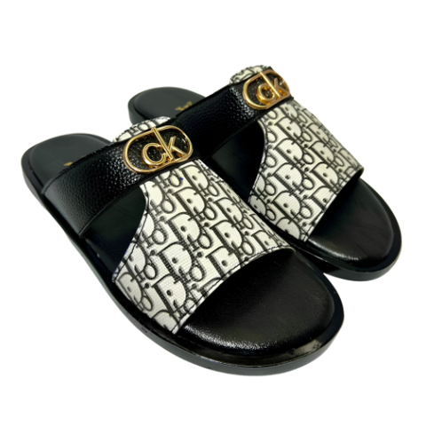 Men's Glossy White Slip-On Slippers