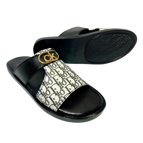 Men's Glossy White Slip-On Slippers