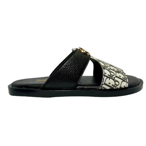 Men's Glossy White Slip-On Slippers